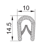 PVC-Kantenschutz mit Metallband, schwarz