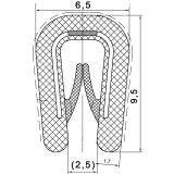 PVC-Kantenschutz mit Metallband, schwarz