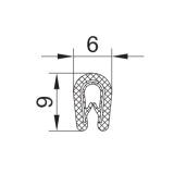 PVC-Kantenschutz mit Metallband, schwarz