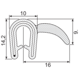 EPDM-Kantenschutz mit Metallband  u. Moosgummidichtung