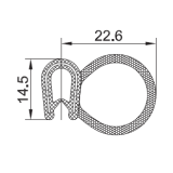 EPDM-Kantenschutz mit Metallband  u. Moosgummidichtung