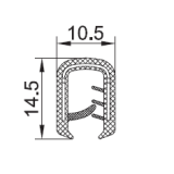 PVC-Kantenschutz mit Metallband, schwarz