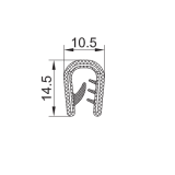 PVC-Kantenschutz mit Metallband, schwarz