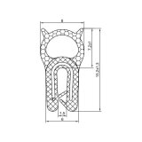EPDM-Kantenschutz mit Metallband u. Moosgummidichtung