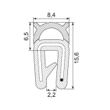 EPDM-Kantenschutz mit Metallband u. Moosgummidichtung