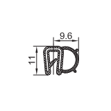 EPDM-Kantenschutz mit Metallband  u. Moosgummidichtung