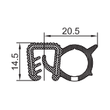 EPDM-Kantenschutz mit Metallband  u. Moosgummidichtung