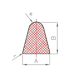 EPDM/NBR Halbrund-Profil Nr. 303