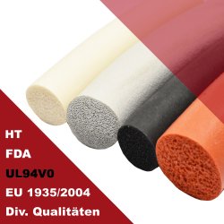 Silikonschaum-Rundschnüre / FDA / HT / UL94