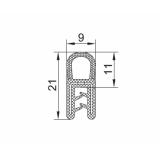 EPDM-Kantenschutz mit Metallband u. Moosgummidichtung