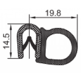 PVC-Kantenschutz mit Metallband u. Moosgummidichtung