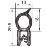 PVC-Kantenschutz mit Metallband u. Moosgummidichtung