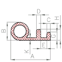 Silikon P-Profil / Noten-Profil Nr. 1004