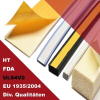 Silikonschaum-Vierkantprofile / FDA, selbstklebend