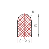 EPDM/NBR Halbrund-Profile (4 Standardformen / Produktionsware)