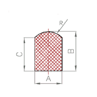 EPDM/NBR Halbrund-Profil Nr. 302