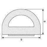 Zellkautschuk-Hohlkammerprofile 9 x 6 mm, einseitig...