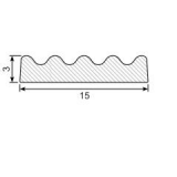 Kronenprofil aus Zellkautschuk 15 x 3 mm, einseitig...