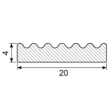 Kronenprofil aus Zellkautschuk 20 x 4 mm, einseitig...