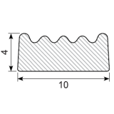 Kronenprofil aus Zellkautschuk 10 x 4 mm, einseitig...