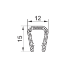 PVC-Kantenschutz mit Metallband, schwarz