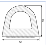 Zellkautschuk-Hohlkammerprofile 12 x 10 mm, einseitig...