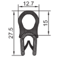 PVC-Kantenschutz mit Metallband  u. Moosgummidichtung