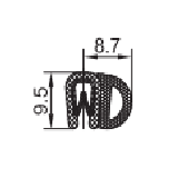 PVC-Kantenschutz mit Metallband  u. Moosgummidichtung