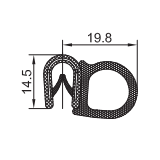 PVC-Kantenschutz mit Metallband  u. Moosgummidichtung