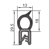PVC-Kantenschutz mit Metallband u. Moosgummidichtung