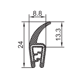 EPDM-Kantenschutz mit Metallband  u. Moosgummidichtung