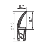 EPDM-Kantenschutz mit Metallband  u. Moosgummidichtung