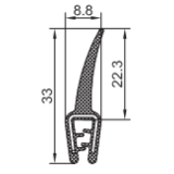 EPDM-Kantenschutz mit Metallband  u. Moosgummidichtung