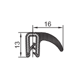 EPDM-Kantenschutz mit Metallband  u. Moosgummidichtung