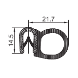 PVC-Kantenschutz mit Metallband  u. Moosgummidichtung