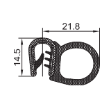 PVC-Kantenschutz mit Metallband u. Moosgummidichtung