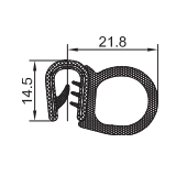 PVC-Kantenschutz mit Metallband  u. Moosgummidichtung