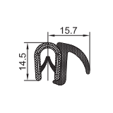 PVC-Kantenschutz mit Metallband  u. Moosgummidichtung