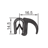 PVC-Kantenschutz mit Metallband  u. Moosgummidichtung